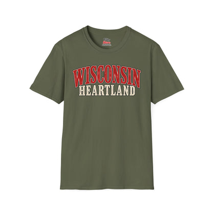 Wisconsin Heartland Unisex Softstyle T Shirt State Name Graphic Tee