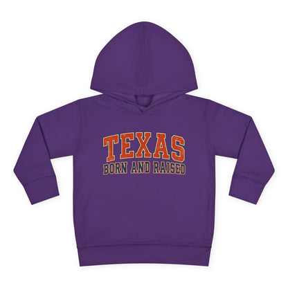 Texas Born and Raised Collegiate Unisex Toddler Pullover Fleece Hoodie