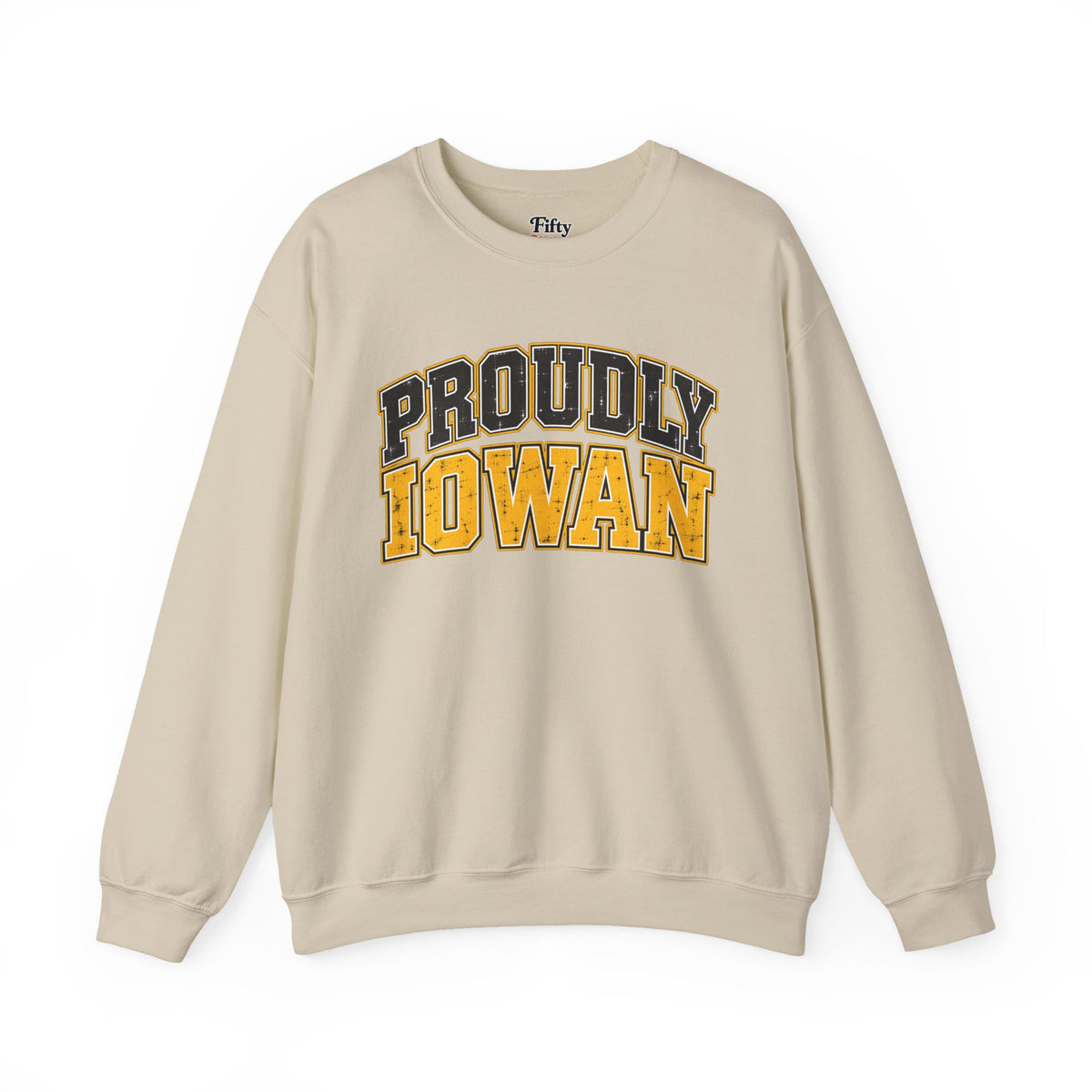 Proudly Iowan Iowa Unisex Crewneck Sweatshirt State Name Graphic