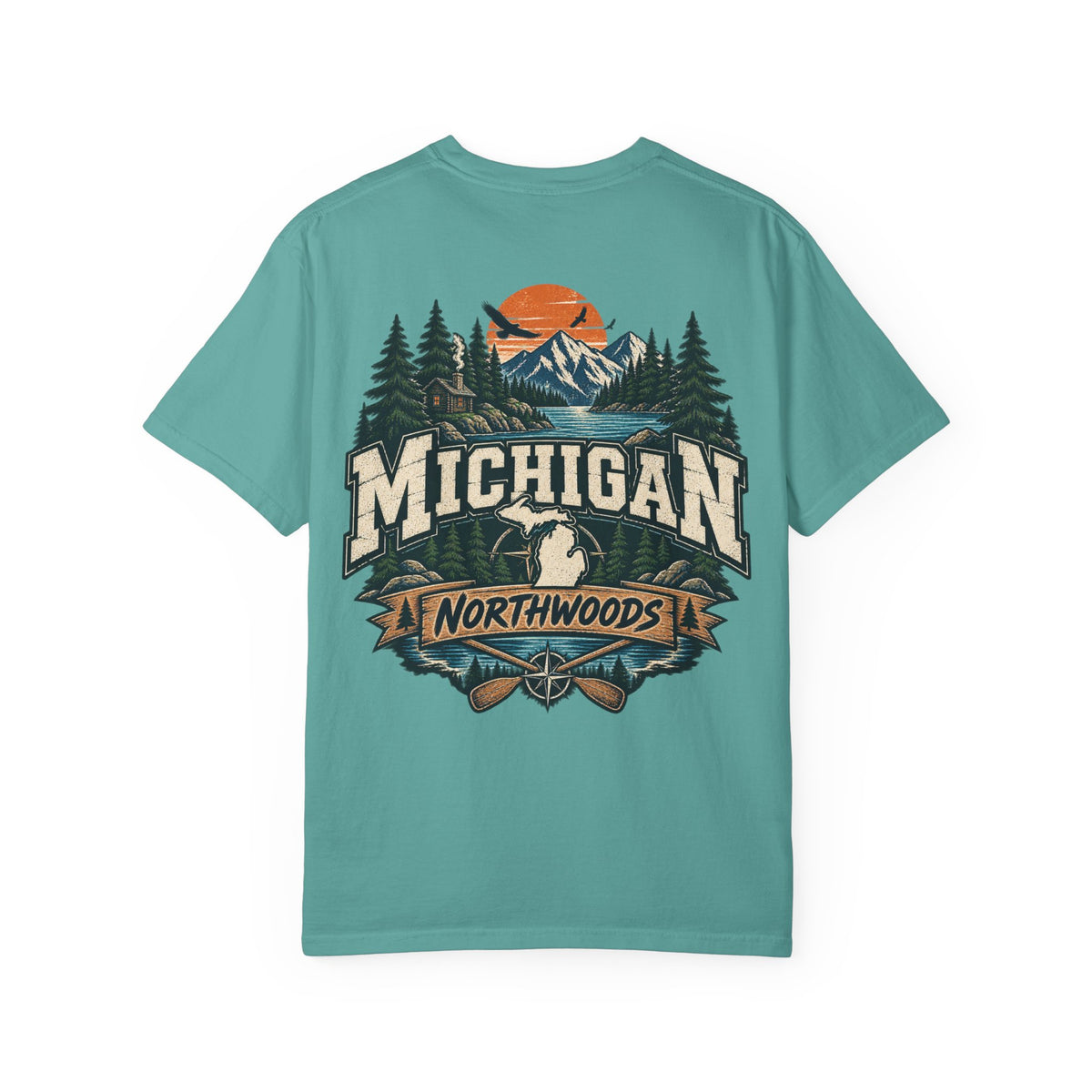 Michigan Northwoods Unisex Comfort Color 1717 Streetwear Graphic Tee