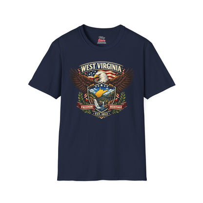 West Virginia Americana Eagle Unisex Softstyle T Shirt State Pride Graphic Tee Collections FS03