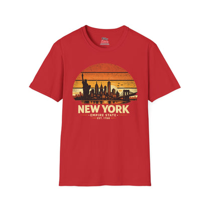 New York Skyline Sunset Unisex Softstyle T Shirt State Pride Graphic Tee Collections FS03