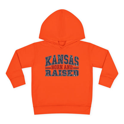 Kansas Born and Raised Vintage Americana Unisex Toddler Pullover Fleece Hoodie