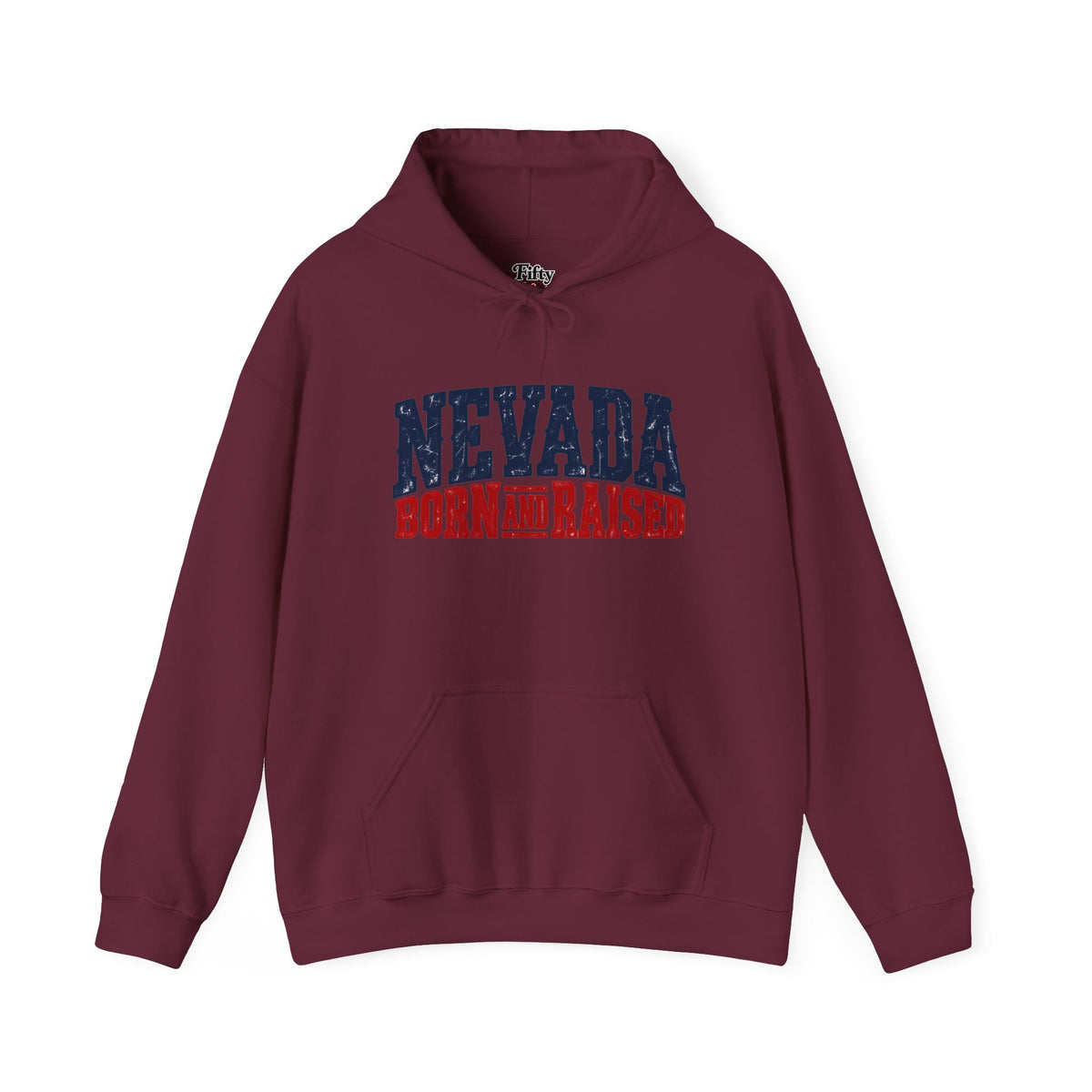 Nevada Born and Raised Rugged Western Unisex Hoodie Graphic