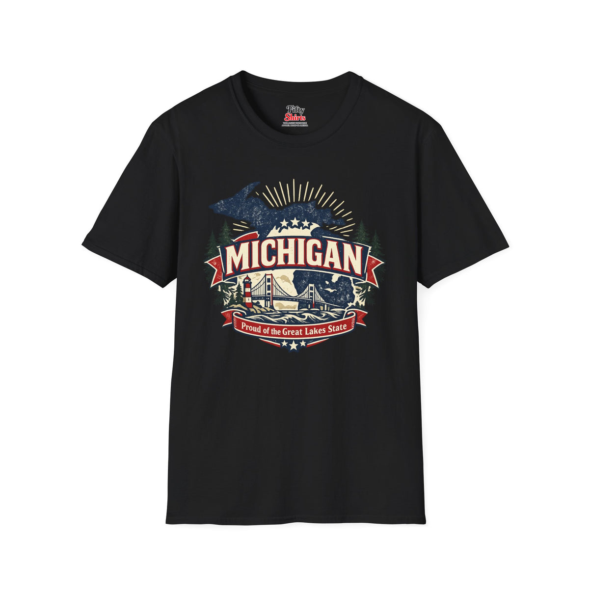 Michigan State Pride Unisex Softstyle T Shirt State Pride Graphic Tee Collections FS03
