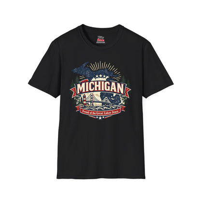 Michigan State Pride Unisex Softstyle T Shirt State Pride Graphic Tee Collections FS03