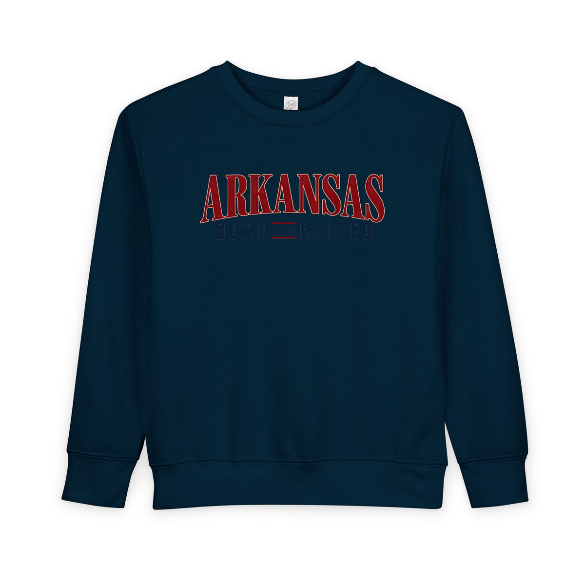 Arkansas Born and Raised Minimal Heritage Luxury Unisex Toddler Sweatshirt