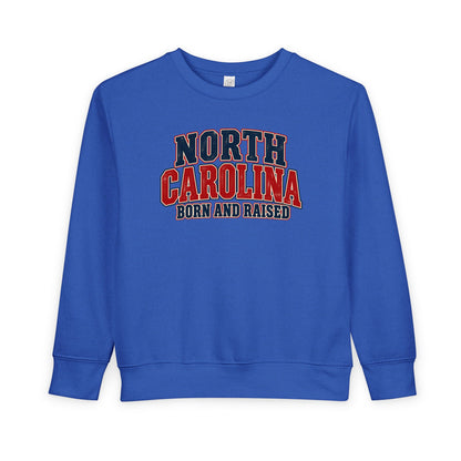 North Carolina Born and Raised Vintage Americana Unisex Toddler Sweatshirt