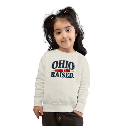 Ohio Born and Raised Vintage Souvenir Unisex Toddler Sweatshirt