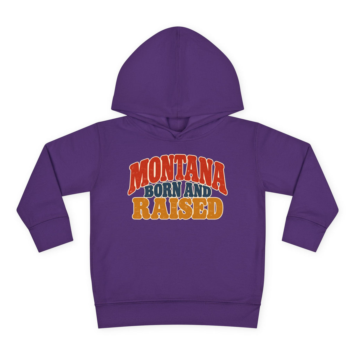 Montana Born and Raised Retro 1970s Unisex Toddler Pullover Fleece Hoodie