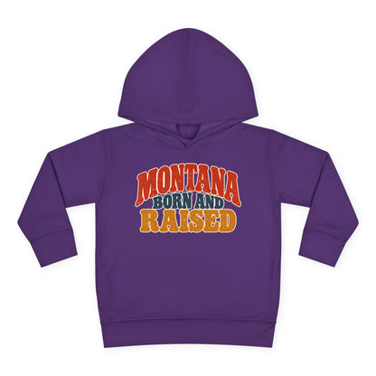 Montana Born and Raised Retro 1970s Unisex Toddler Pullover Fleece Hoodie