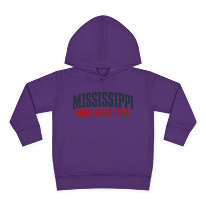 Mississippi Born and Raised Minimal Vintage Unisex Toddler Pullover Fleece Hoodie