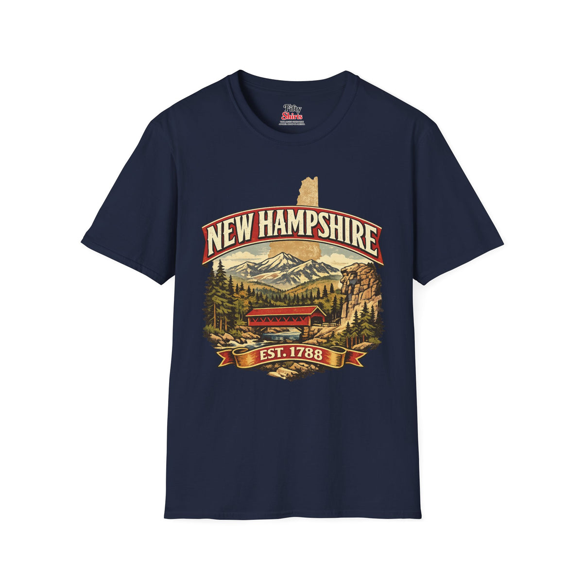 Vintage New Hampshire Heritage Unisex Softstyle T Shirt State Pride Graphic Tee Collections FS03