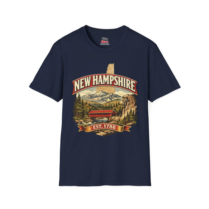 Vintage New Hampshire Heritage Unisex Softstyle T Shirt State Pride Graphic Tee Collections FS03