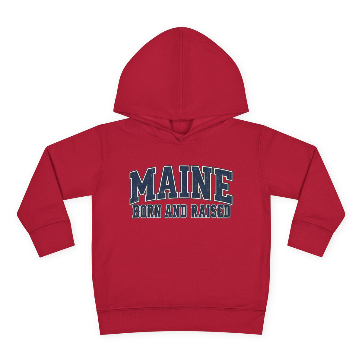 Maine Born and Raised Classic Collegiate Unisex Toddler Pullover Fleece Hoodie