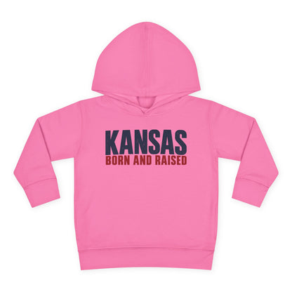 Kansas Born and Raised Modern Heritage Unisex Toddler Pullover Fleece Hoodie