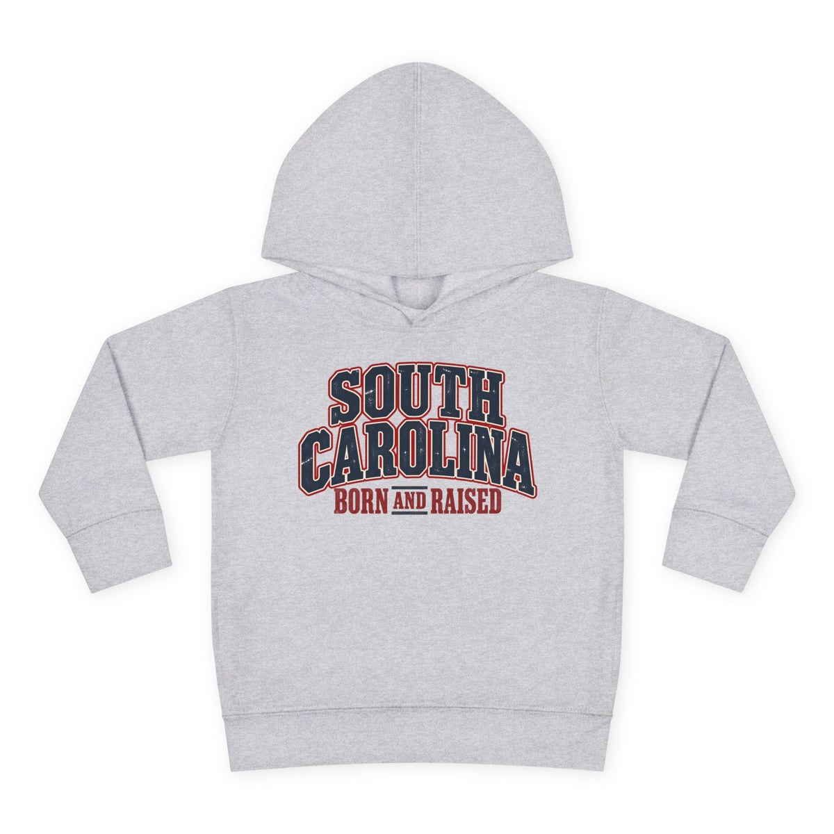South Carolina Born and Raised Southern Americana Unisex Toddler Pullover Fleece Hoodie