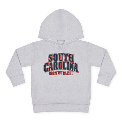 South Carolina Born and Raised Southern Americana Unisex Toddler Pullover Fleece Hoodie