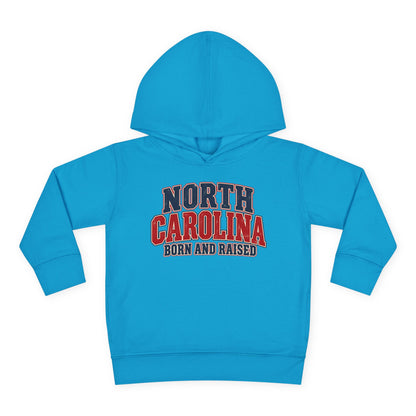 North Carolina Born and Raised Vintage Americana Unisex Toddler Pullover Fleece Hoodie