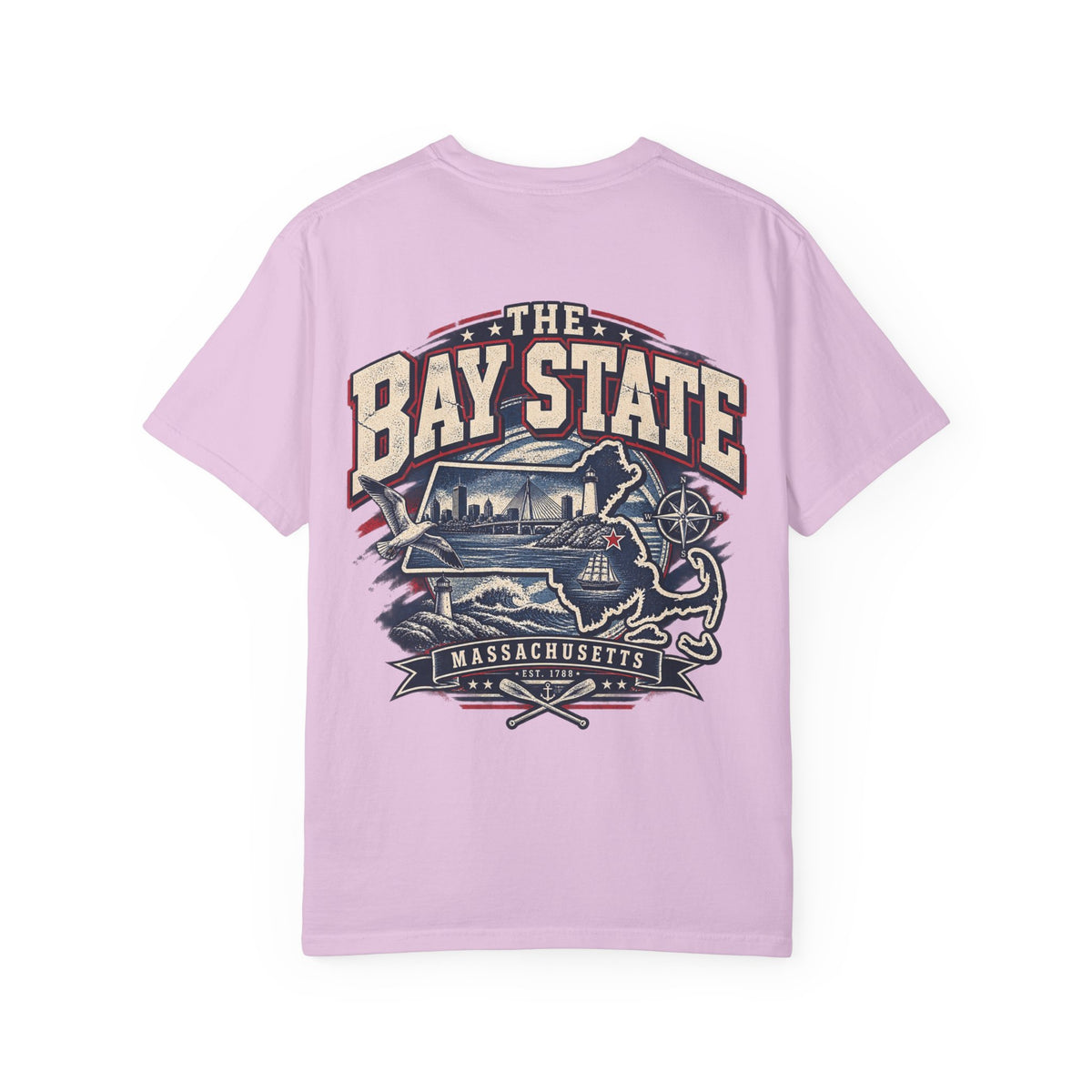 Massachusetts Bay State Streetwear Unisex Comfort Color 1717 Streetwear Graphic Tee