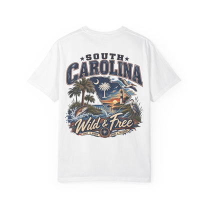 South Carolina Wild & Free Unisex Comfort Color 1717 Streetwear Graphic Tee