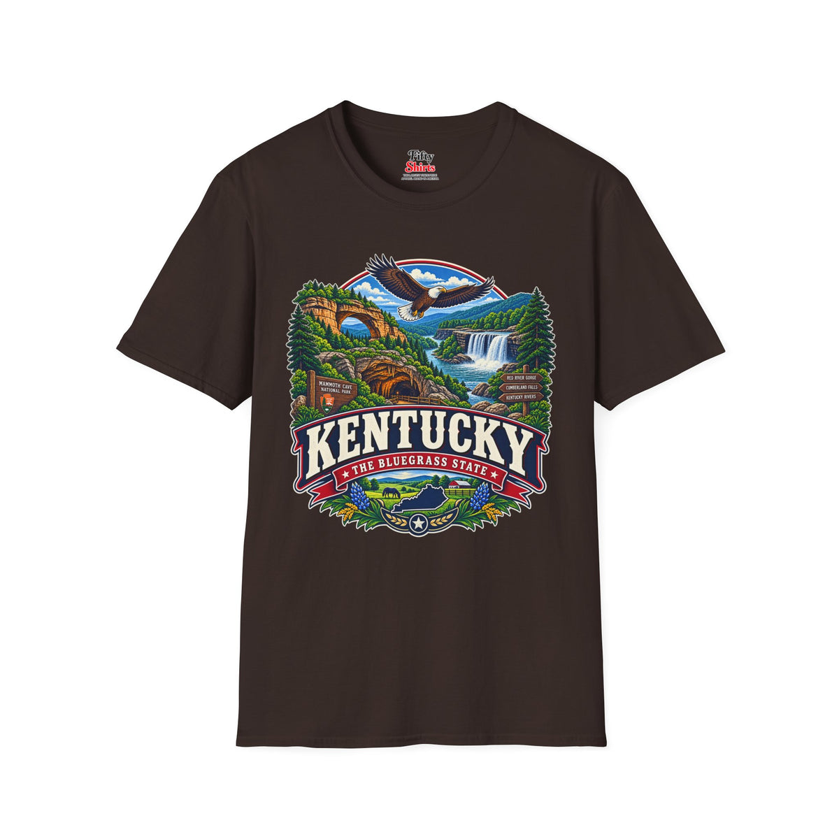 Kentucky Bluegrass State Adventure Unisex Softstyle T Shirt State Pride Graphic Tee Collections FS03