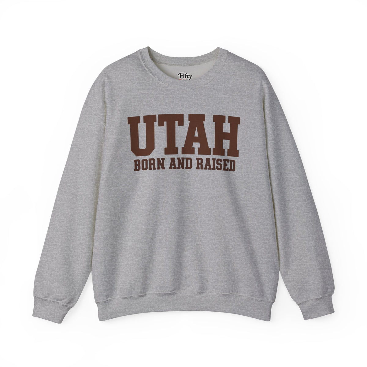 Utah Born and Raised Unisex Crewneck Sweatshirt State Name Graphic