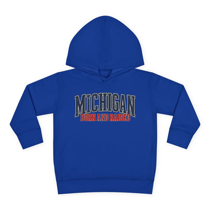 Michigan Born and Raised Luxury Vintage Streetwear Unisex Toddler Pullover Fleece Hoodie