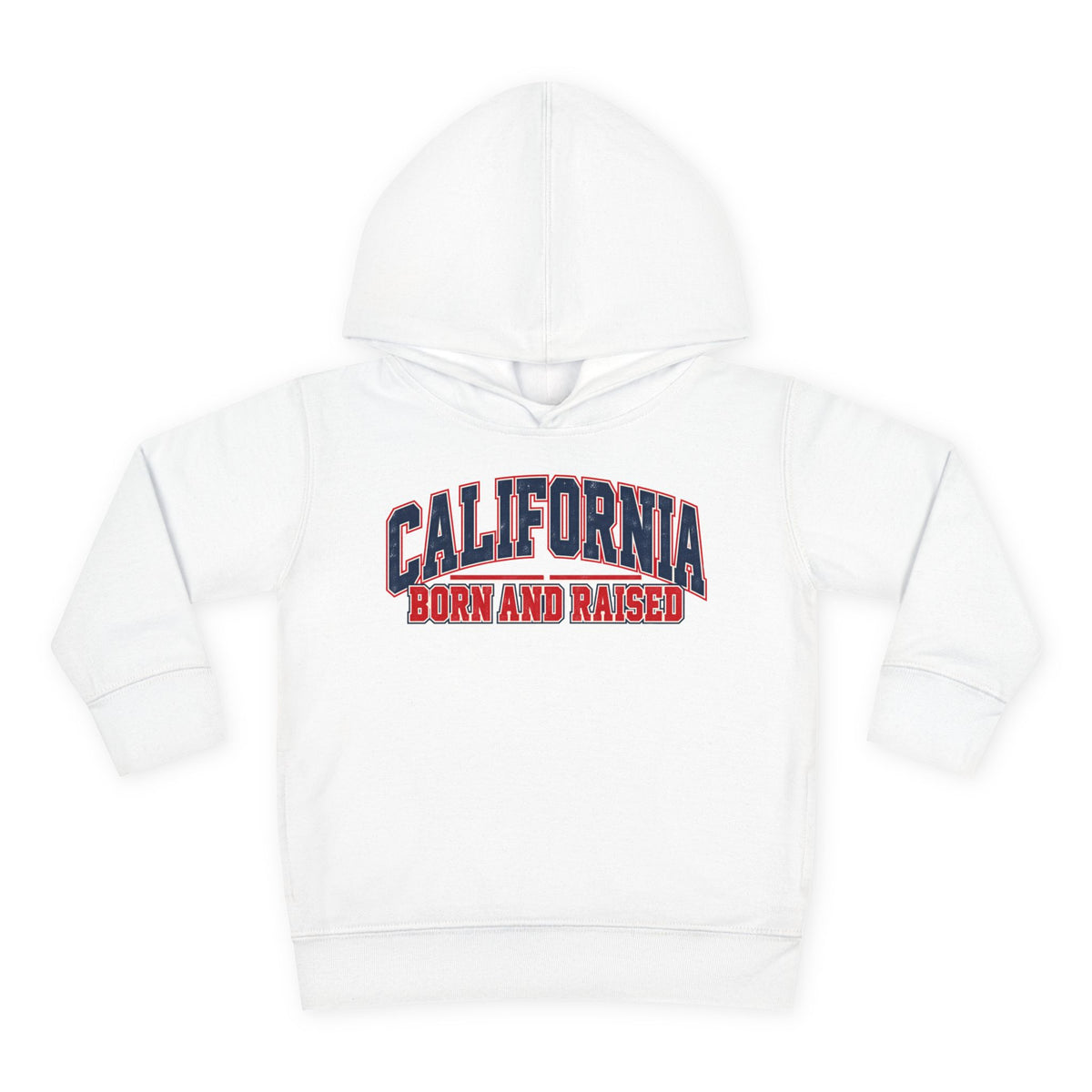 California Born and Raised Vintage Collegiate Unisex Toddler Pullover Fleece Hoodie