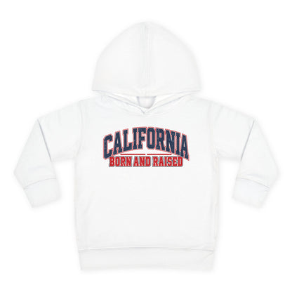 California Born and Raised Vintage Collegiate Unisex Toddler Pullover Fleece Hoodie