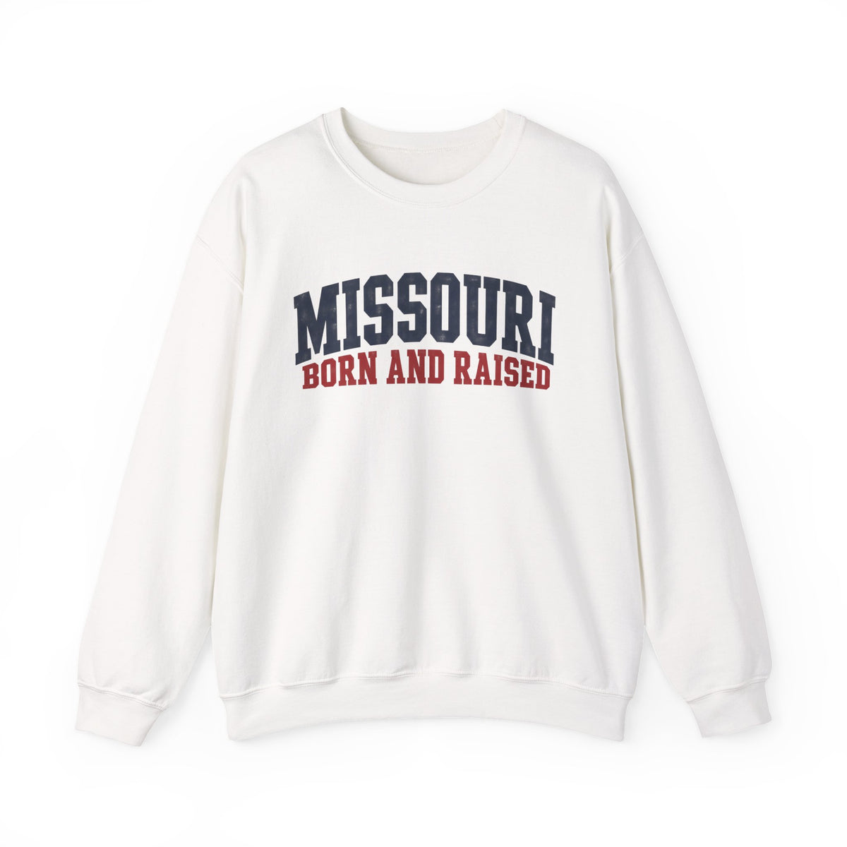 Missouri Born and Raised Minimal Vintage Unisex Sweatshirt Graphic