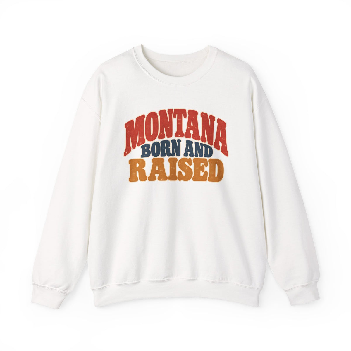 Montana Born and Raised Retro 1970s Unisex Sweatshirt Graphic