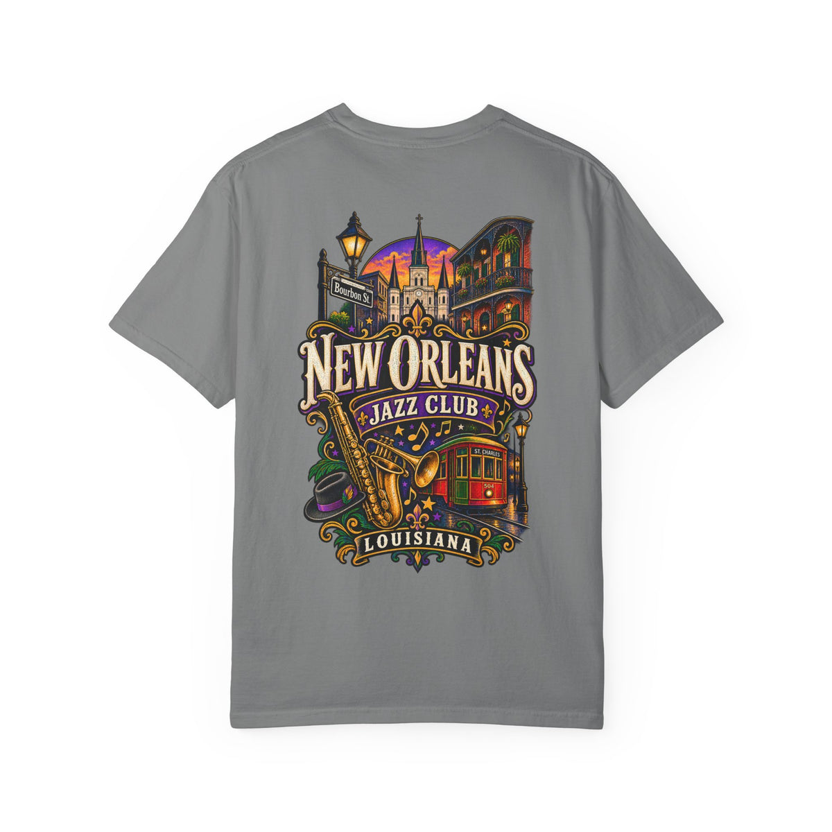 Louisiana New Orleans Jazz Club Unisex Comfort Color 1717 Streetwear Graphic Tee