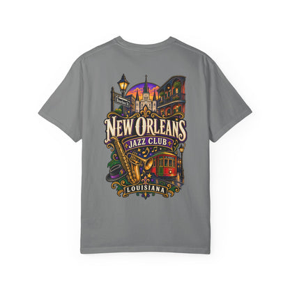Louisiana New Orleans Jazz Club Unisex Comfort Color 1717 Streetwear Graphic Tee