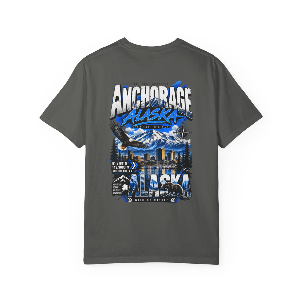 Anchorage Alaska Streetwear  Unisex Comfort Color 1717 Streetwear Graphic Tee