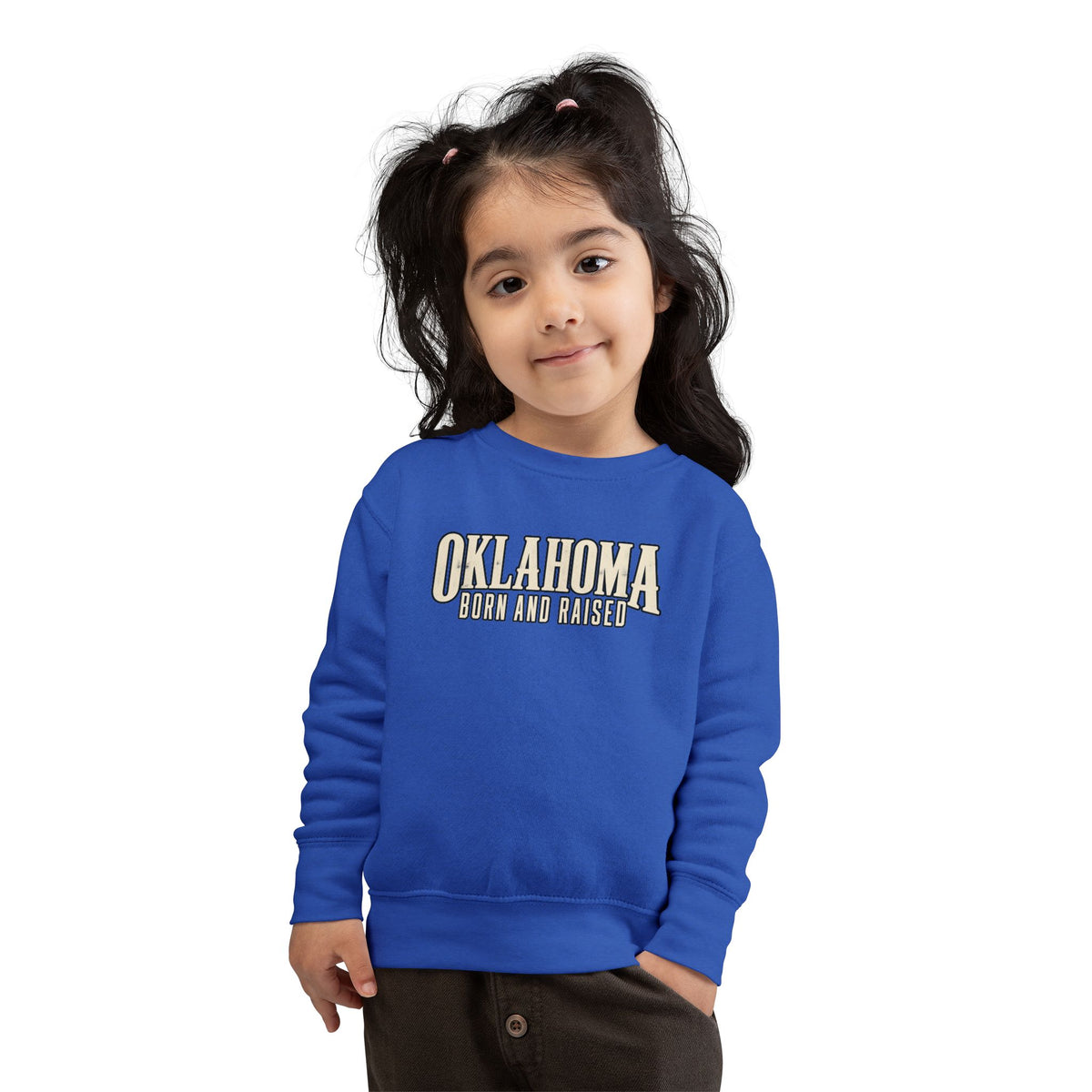 Oklahoma Born and Raised Premium Heritage Unisex Toddler Sweatshirt