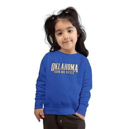 Oklahoma Born and Raised Premium Heritage Unisex Toddler Sweatshirt