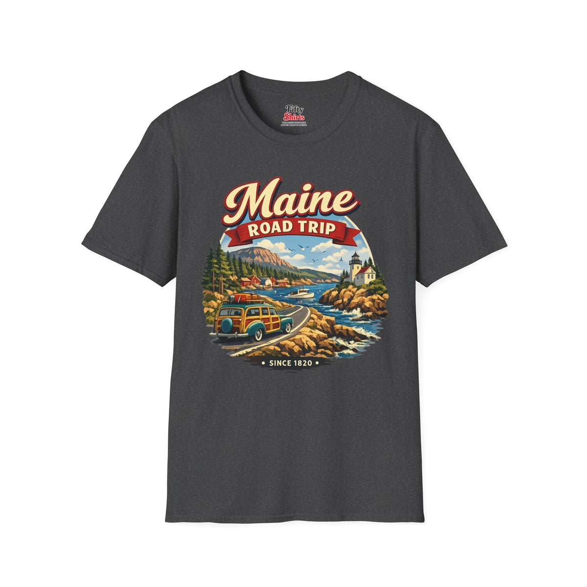 Maine Road Trip Unisex Softstyle T Shirt State Pride Graphic Tee Collections FS03
