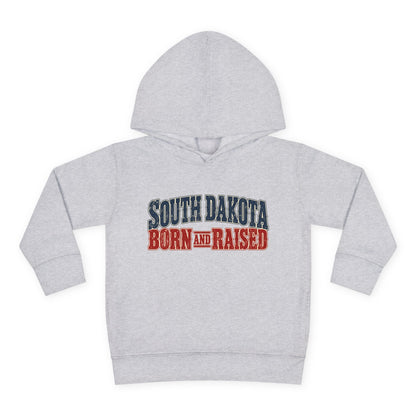 South Dakota Born and Raised Old-School Souvenir Unisex Toddler Pullover Fleece Hoodie