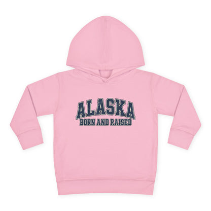 Alaska Born and Raised Classic Collegiate Unisex Toddler Pullover Fleece Hoodie