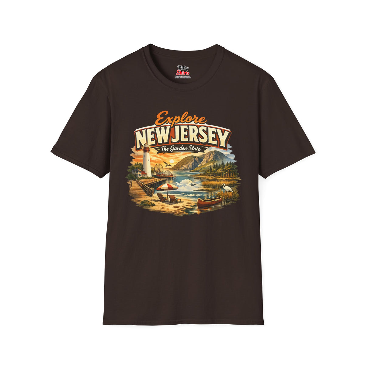 Explore New Jersey Unisex Softstyle T Shirt State Pride Graphic Tee Collections FS03