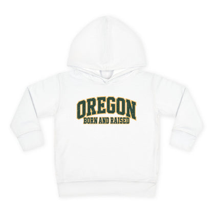 Oregon Born and Raised Old-School Athletic Unisex Toddler Pullover Fleece Hoodie