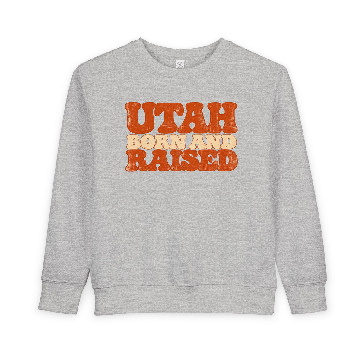 Utah Born and Raised Retro 1970s Unisex Toddler Sweatshirt
