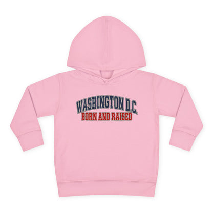 Washington DC Born and Raised Classic Collegiate Unisex Toddler Pullover Fleece Hoodie