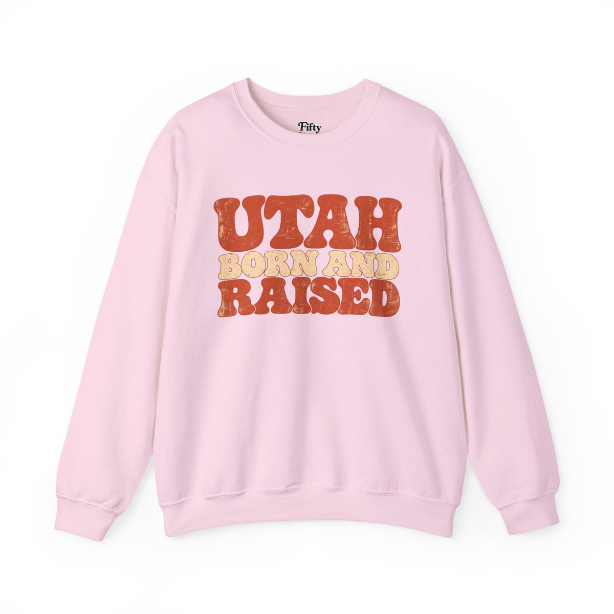 Utah Born and Raised Retro 1970s Unisex Sweatshirt Graphic