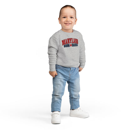 Maryland Born and Raised Timeless Heritage Unisex Toddler Sweatshirt