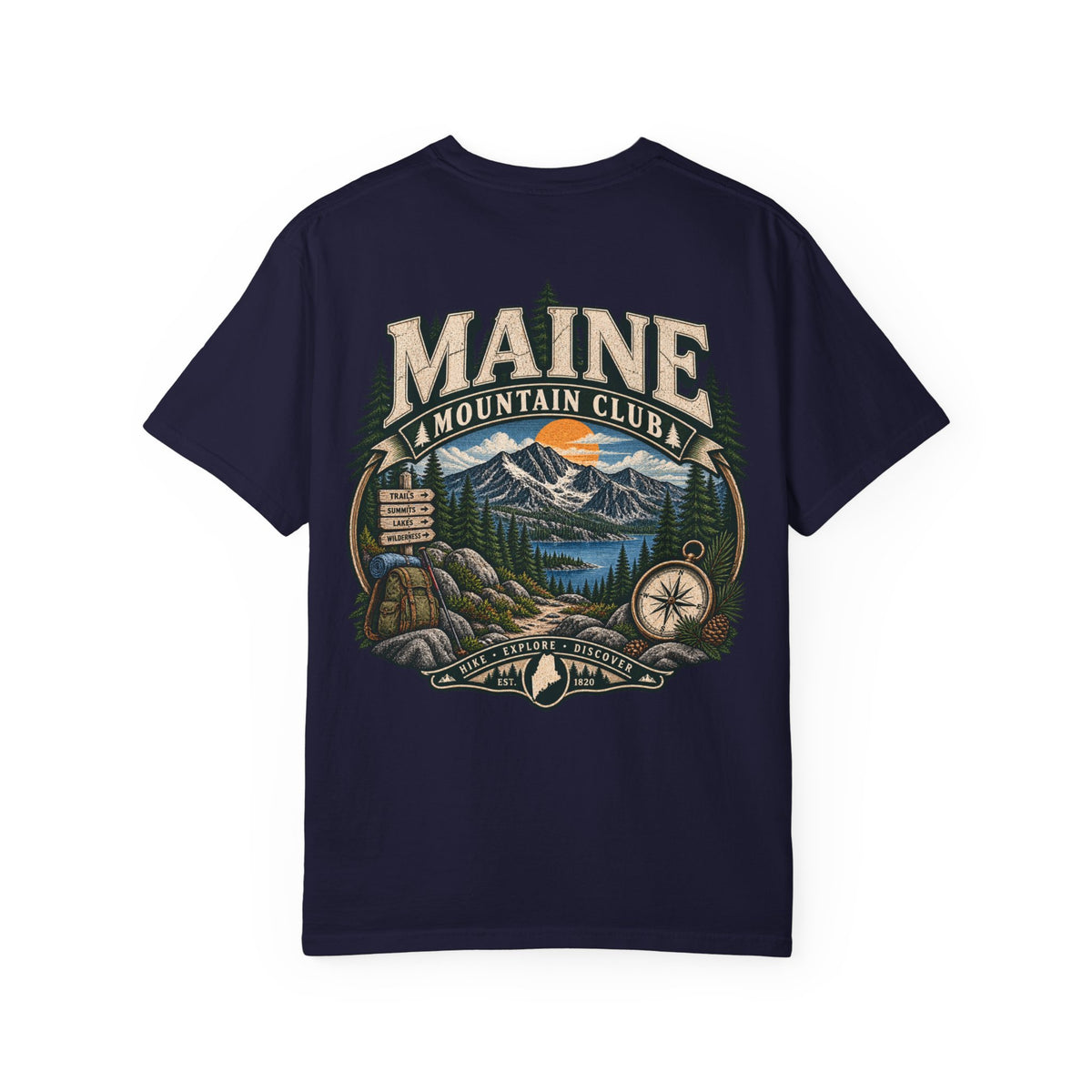 Maine Mountain Club Unisex Comfort Color 1717 Streetwear Graphic Tee