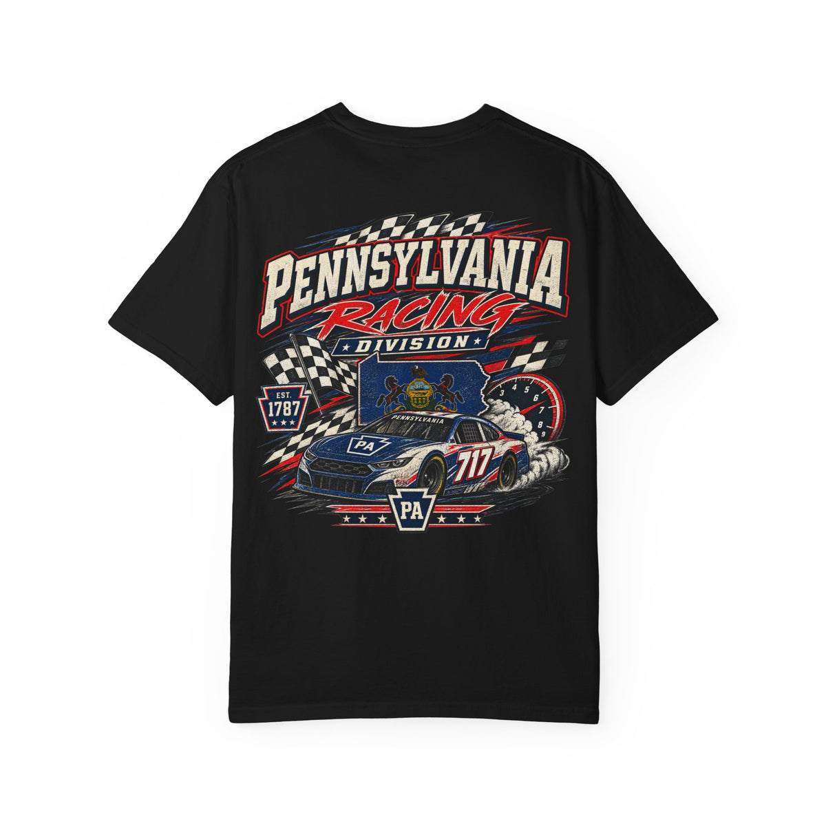 Pennsylvania Racing Division Unisex Comfort Color 1717 Streetwear Graphic Tee