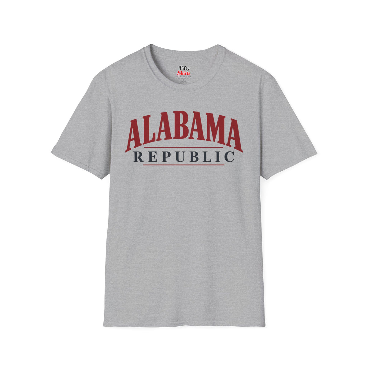 Alabama Republic Unisex Softstyle T Shirt State Name Graphic Tee
