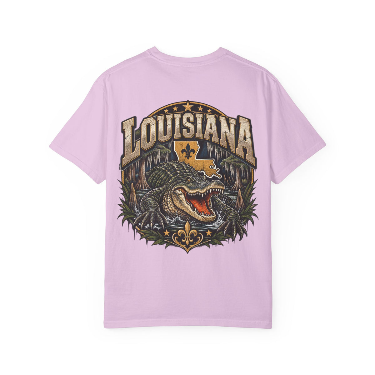 Louisiana Gator Emblem Unisex Comfort Color 1717 Streetwear Graphic Tee